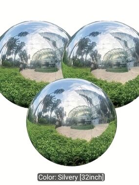 32 " Silver Foil Balloons - 3 Count
